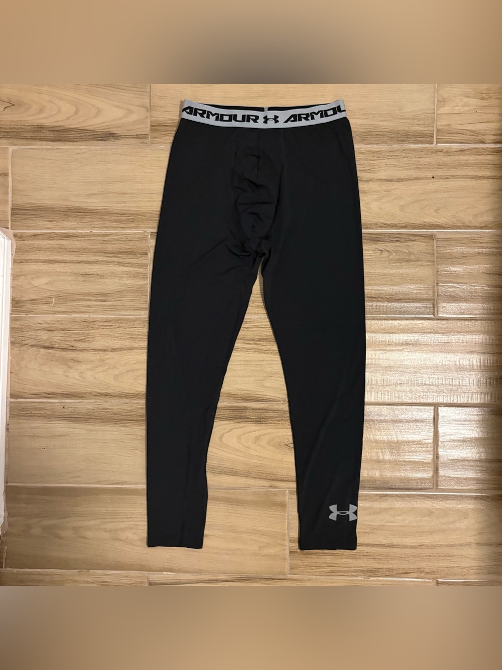 Under Armour HeatGear Black Compression Leggings Youth XL Tights Base Layer